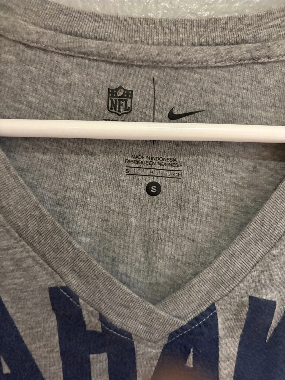 Nike Gray & Navy Seattle Seahawks Short Sleeve V-Neck Tee
